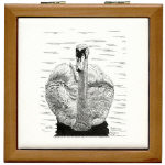 Swan Pen and Ink Tile/Coaster Box by NANCE